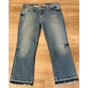 Hint Bootcut Distressed Raw Hem Jeans Women's Junior's Size 15 Inseam 28"